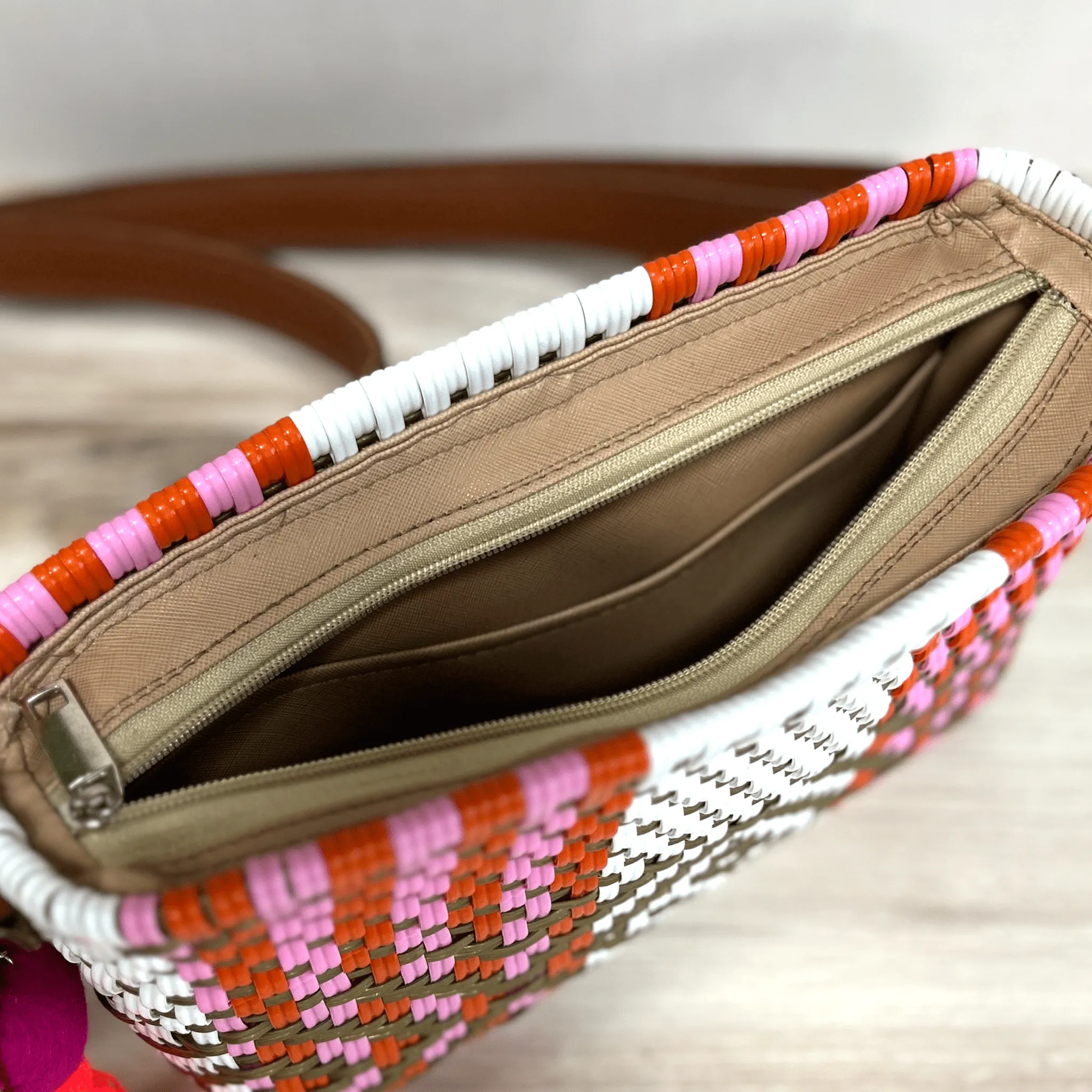 Upcycled Handwoven Crossbody Convertible -  Purple Rain