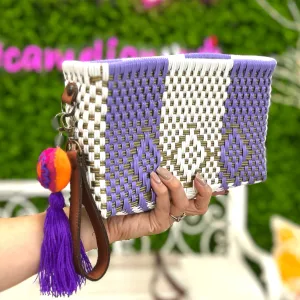 Upcycled Handwoven Crossbody Convertible -  Purple Rain