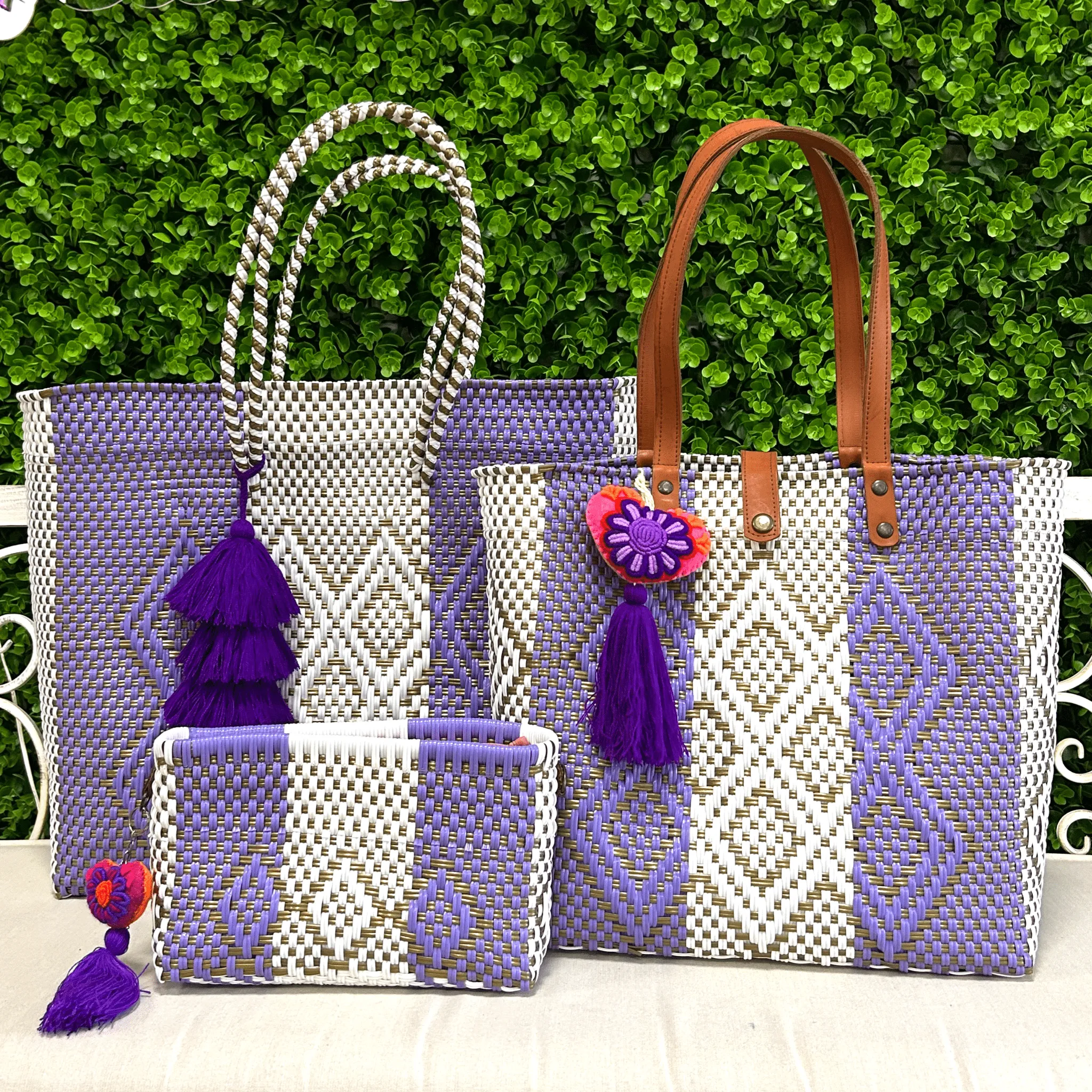 Upcycled Handwoven Crossbody Convertible -  Purple Rain