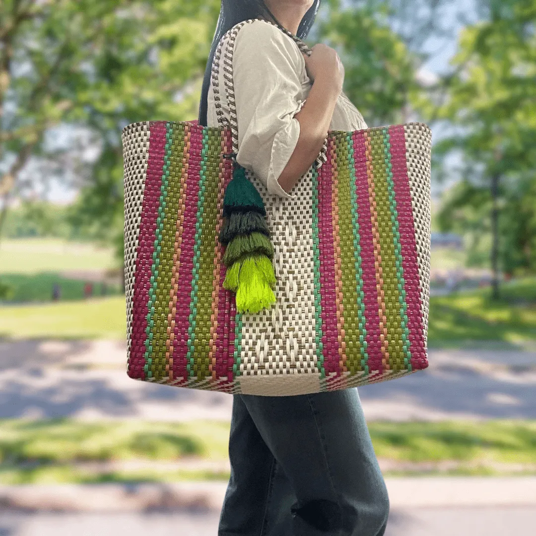 Upcycled Handwoven XL Tote - Rosalia