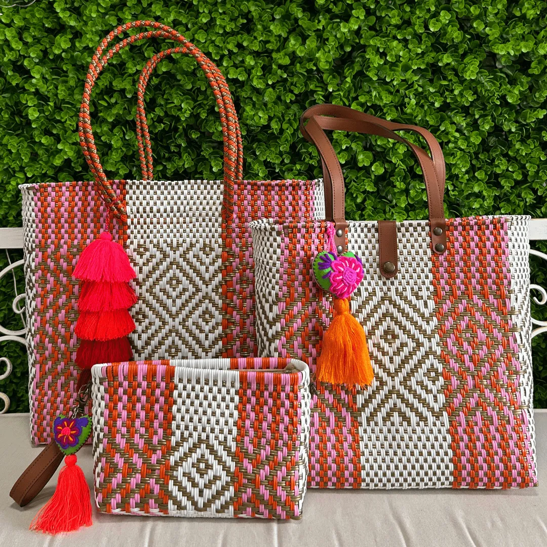 Upcycled Handwoven XL Tote - Rosalia