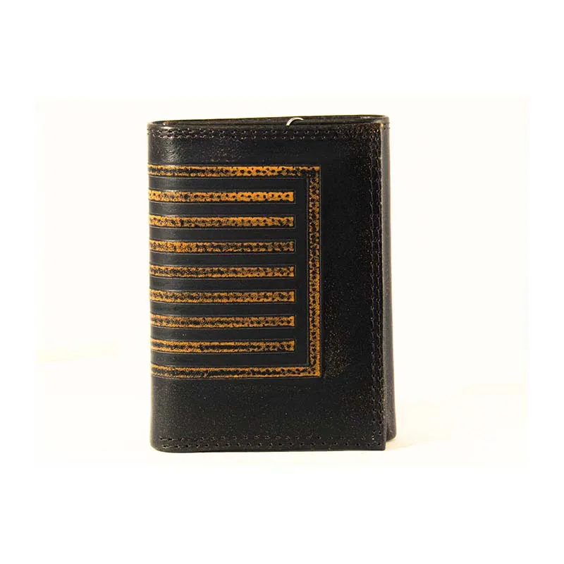 USA Flag Burnished Trifold Wallet