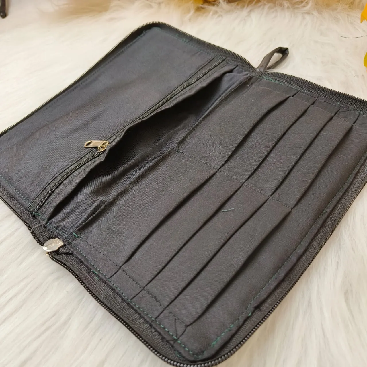 Utility Wallets Black Colour with Green Dots Design