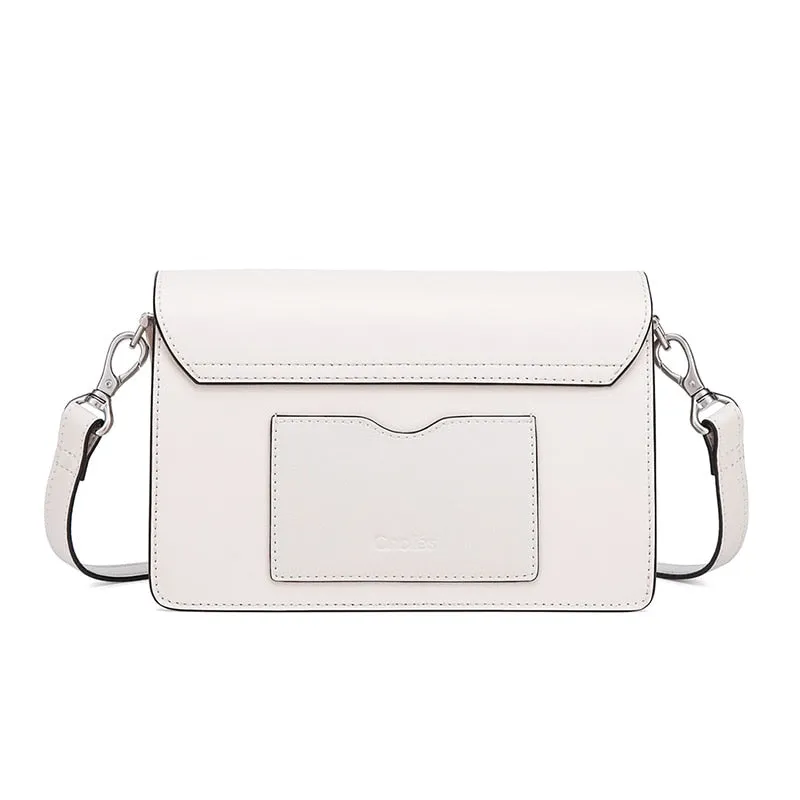 Valentina Leather Crossbody Bag Handbag - Dark Green/White - One Size