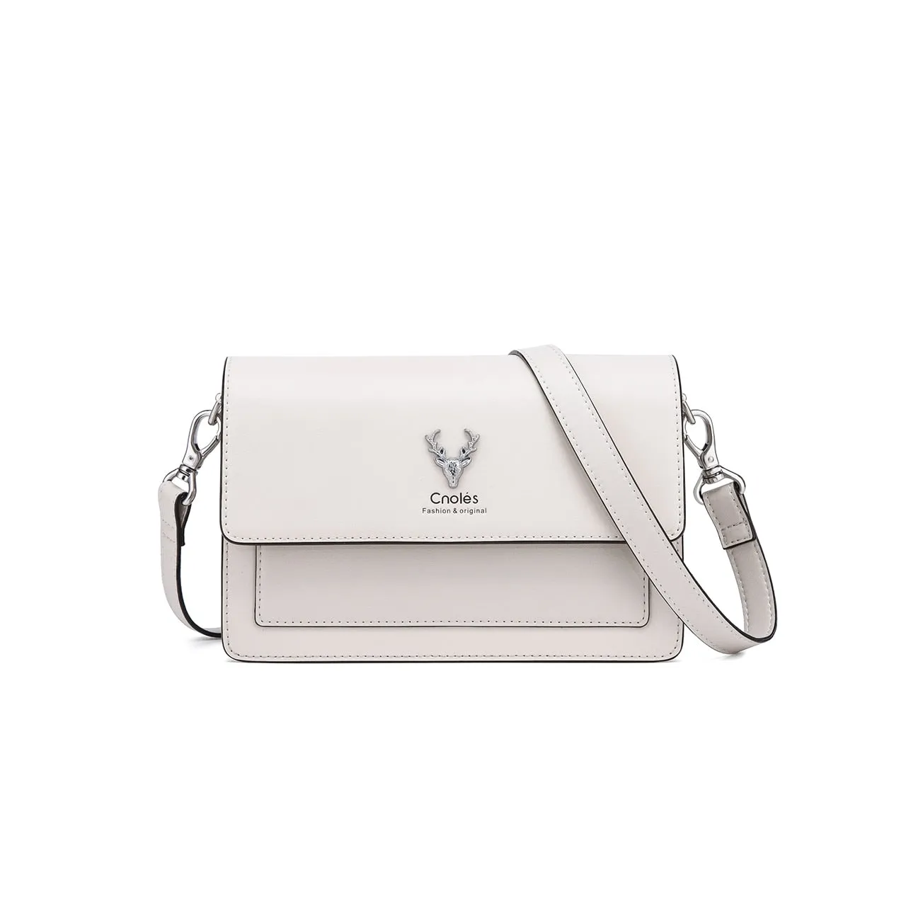 Valentina Leather Crossbody Bag Handbag - Dark Green/White - One Size