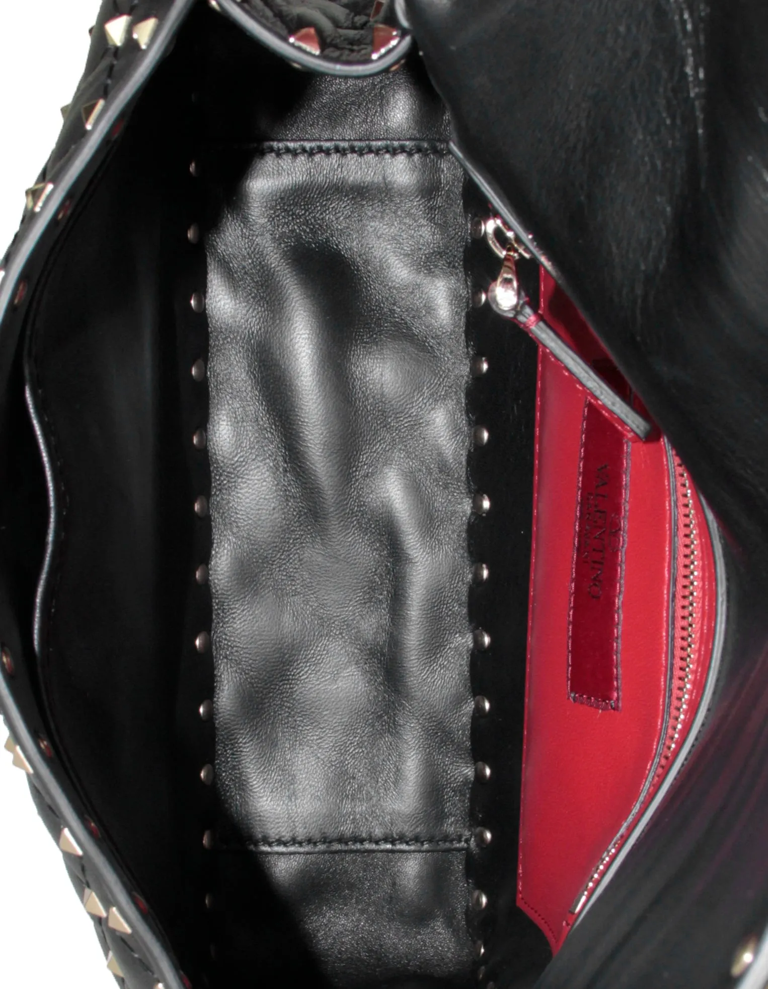 Valentino Black/Gold Lambskin Medium Rockstud Spike Shoulder Bag