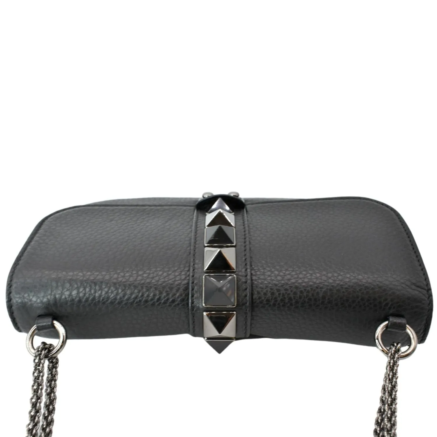 VALENTINO Glam Lock Rockstud Flap Medium Calfskin Leather Crossbody Bag Black