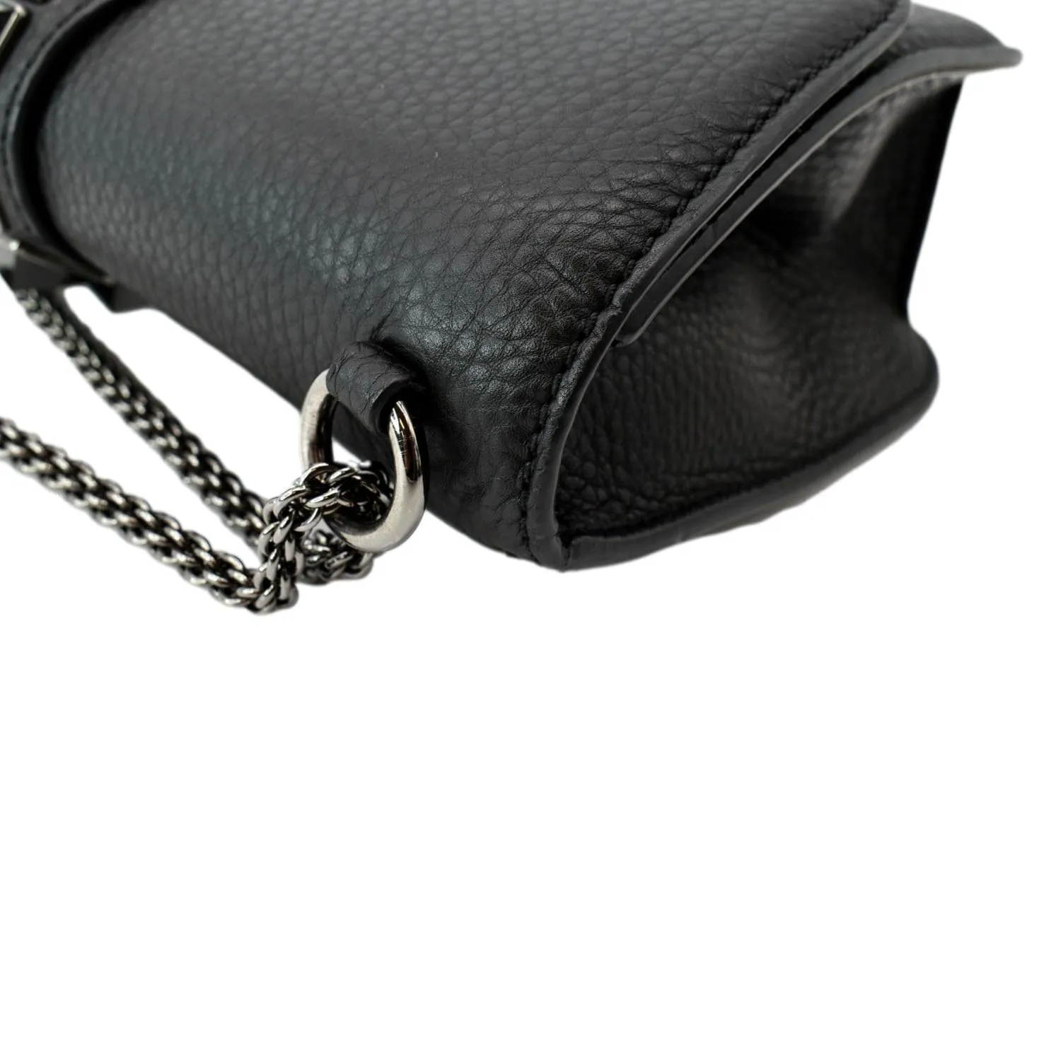 VALENTINO Glam Lock Rockstud Flap Medium Calfskin Leather Crossbody Bag Black