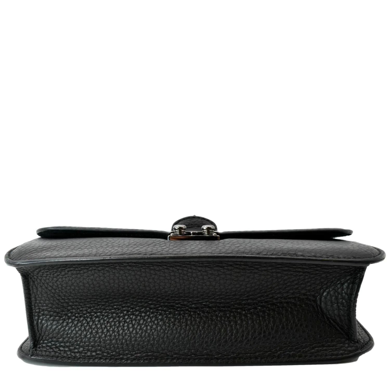VALENTINO Glam Lock Rockstud Flap Medium Calfskin Leather Crossbody Bag Black