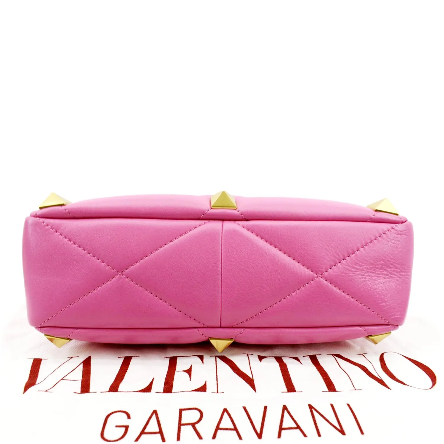 VALENTINO Medium Garavani Roman Stud Leather Crossbody Bag Pink