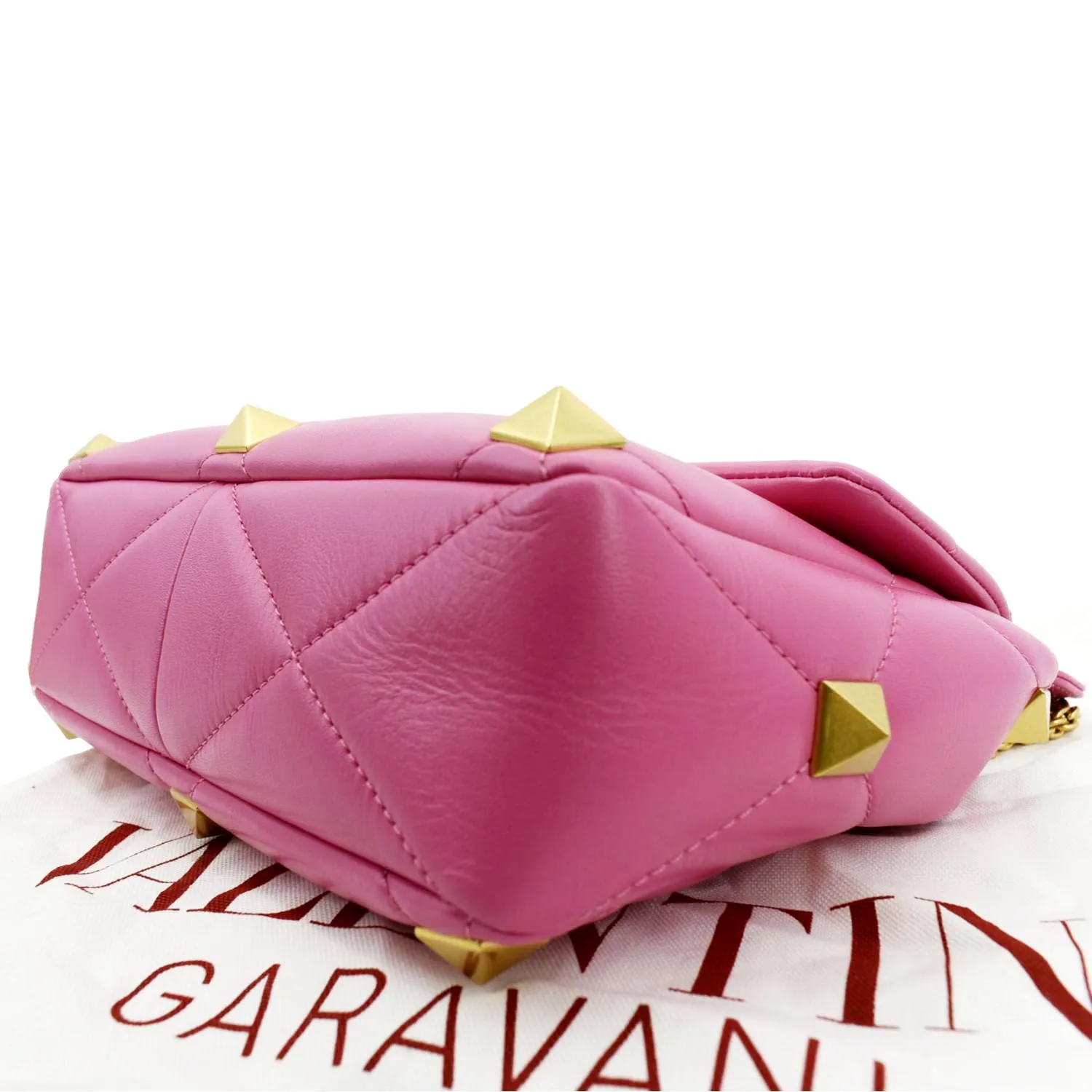 VALENTINO Medium Garavani Roman Stud Leather Crossbody Bag Pink