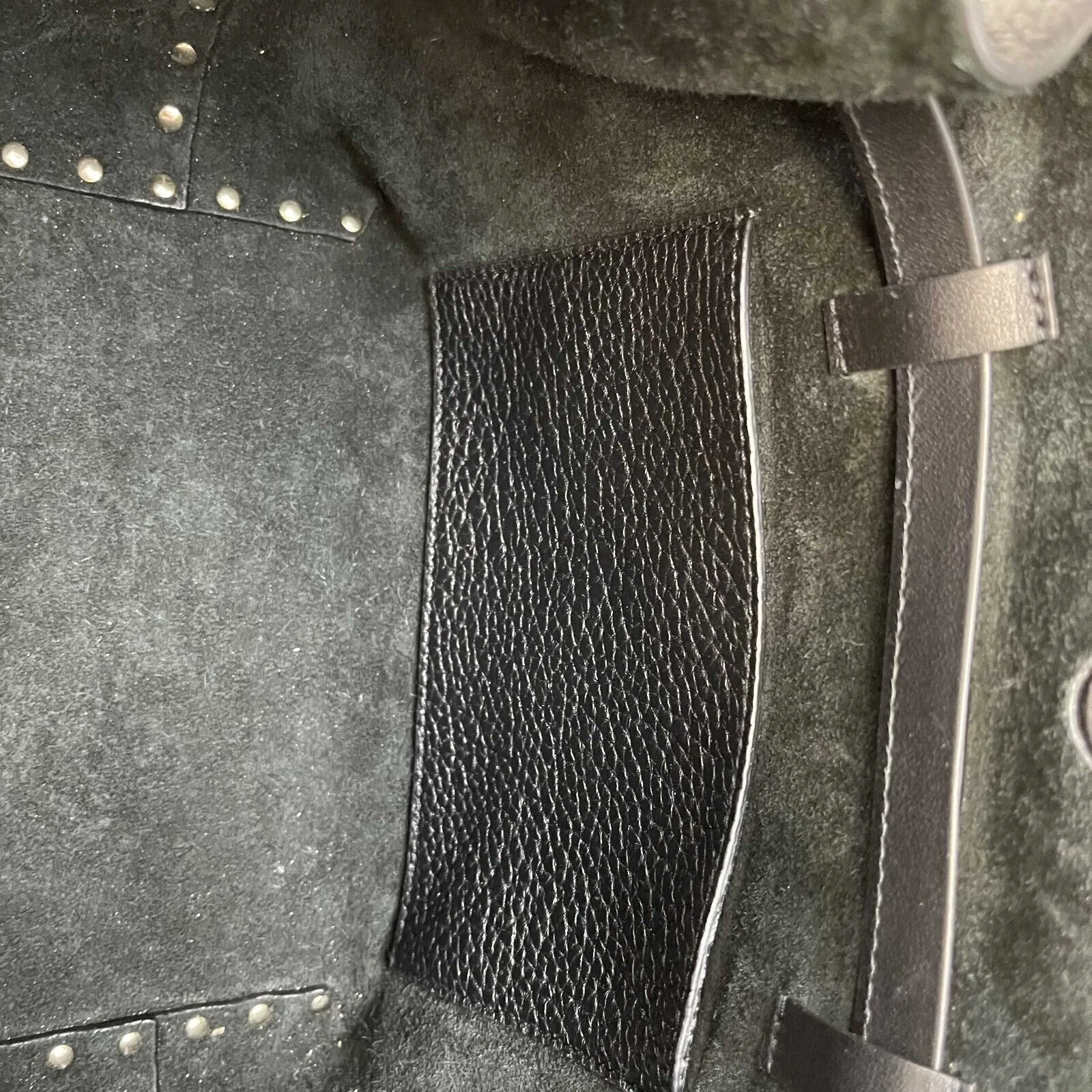 Valentino - Rockstud Drawstring Black Leather Shoulder Bag / Crossbody