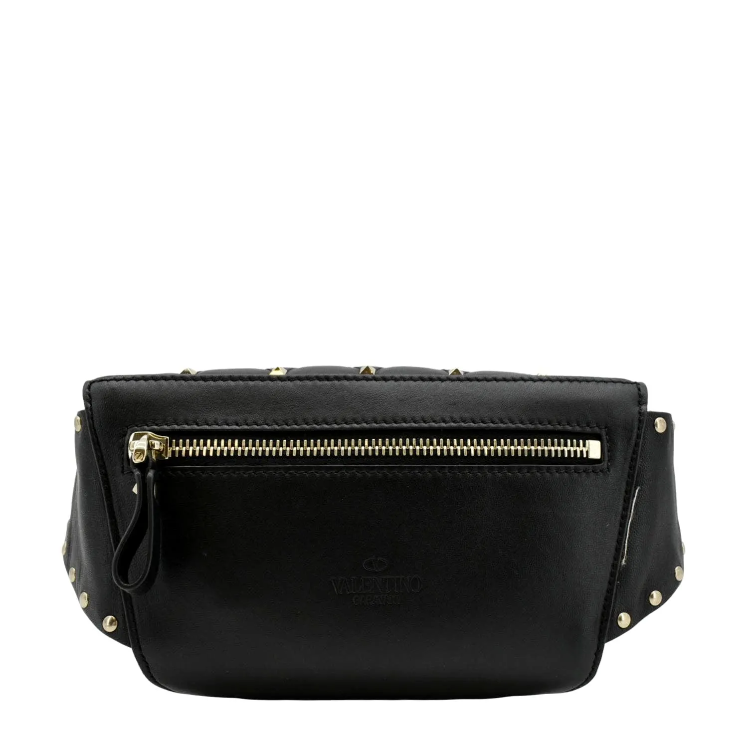 VALENTINO VLTN Rockstud Spike Quilted Leather Bum Bag Black
