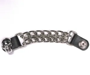 VEA-02-SK  4" Leather Vest Extender-Skull