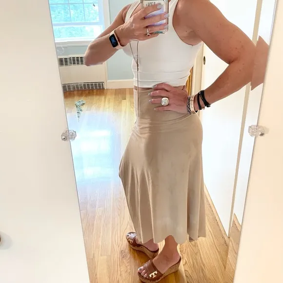 Vegan Suede Faux Wrap Asymmetric Skirt