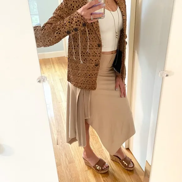 Vegan Suede Faux Wrap Asymmetric Skirt