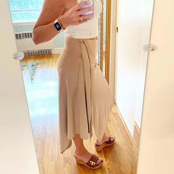 Vegan Suede Faux Wrap Asymmetric Skirt