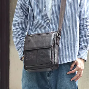 Vintage men's genuine cowhide leather handbags