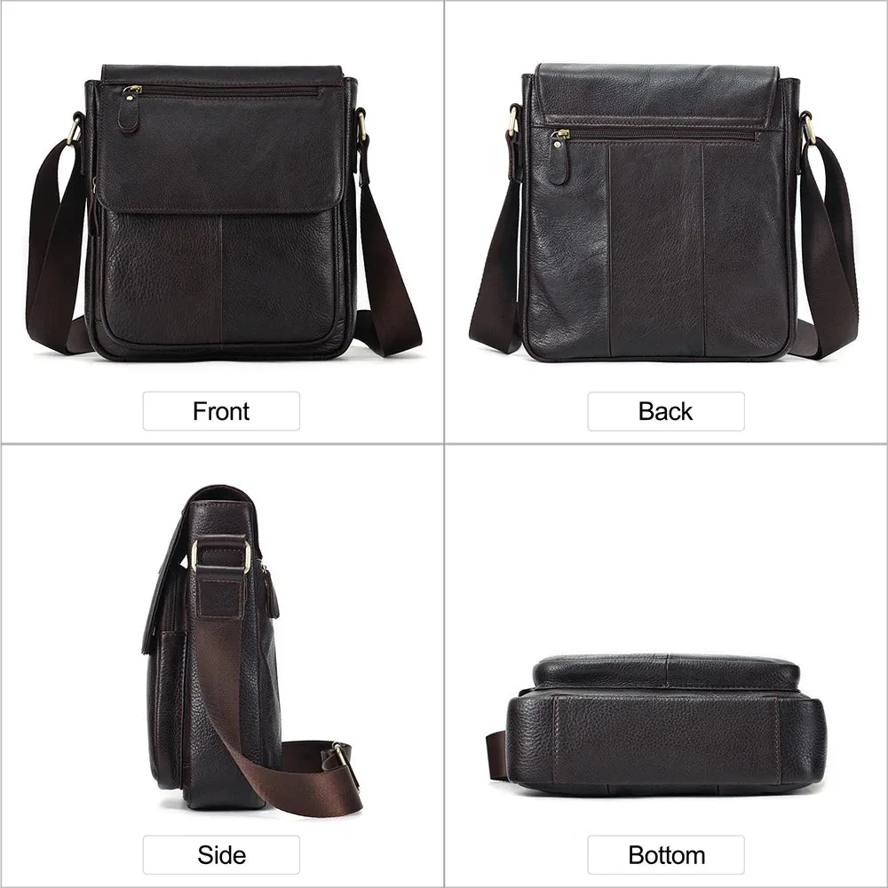 Vintage men's genuine cowhide leather handbags