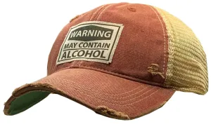 Vintage Trucker Baseball Hat “Warning May Contain Alcohol"