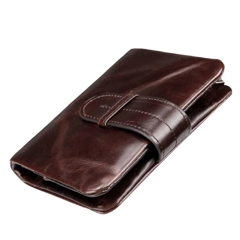 West Louis™ Retro Oil Wax Leather Short Wallet