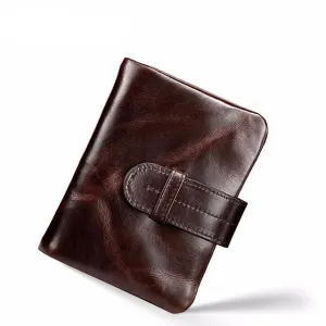 West Louis™ Retro Oil Wax Leather Short Wallet