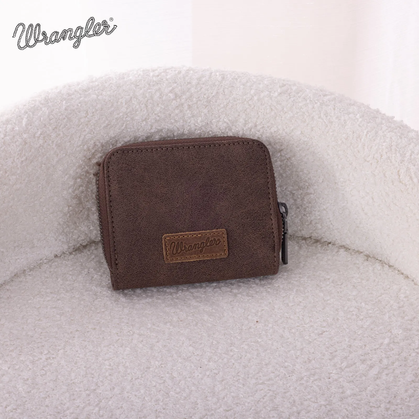WG160-W014  Wrangler Sherpa  Bi-Fold Wallet -Coffee