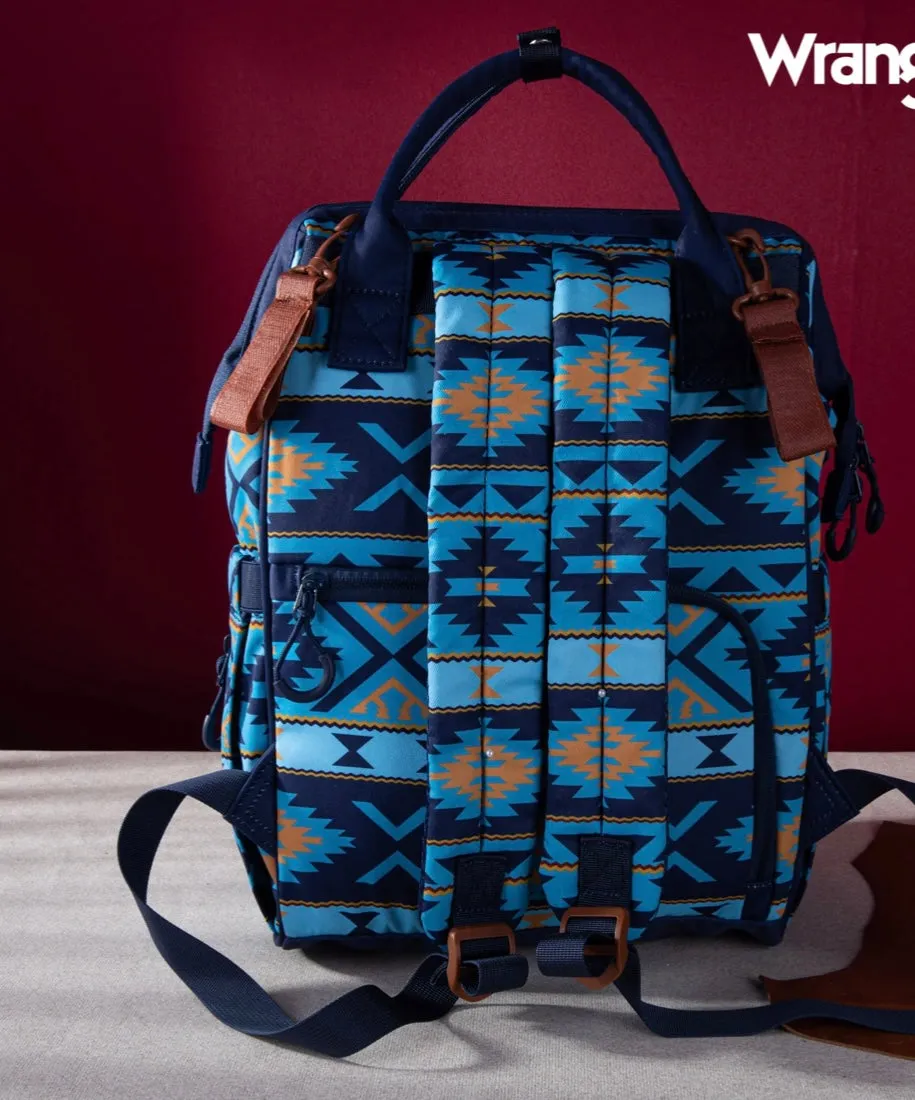 WG2204-9110 Wrangler Aztec Printed Callie Backpack - Navy