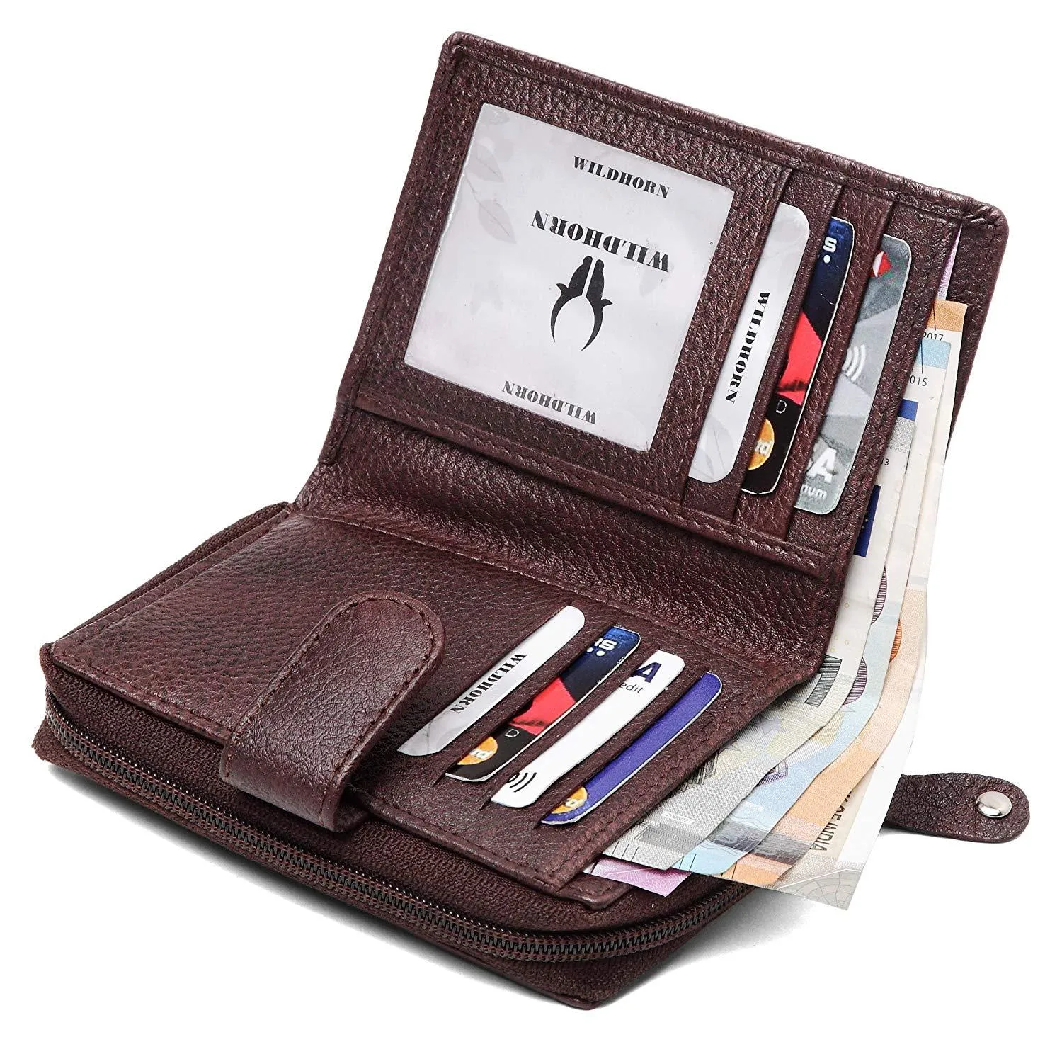 WildHorn®Women's Leather Wallet and Pen Combo Set