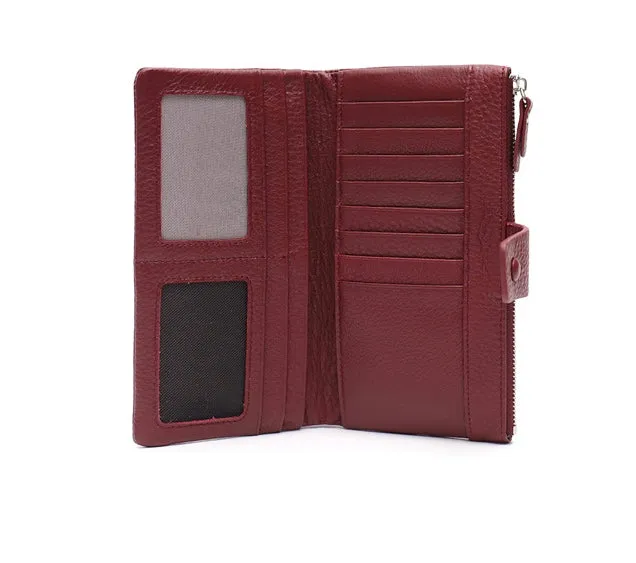 Winifred Leather Wallet In Burgandy