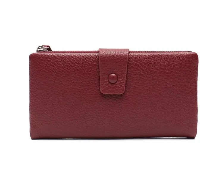 Winifred Leather Wallet In Burgandy