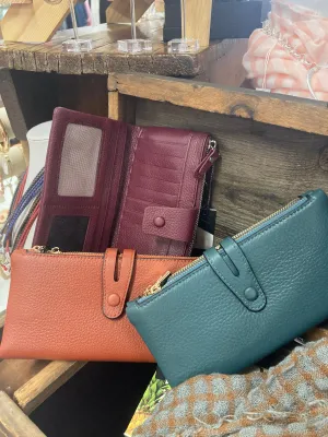 Winifred Leather Wallet In Burgandy
