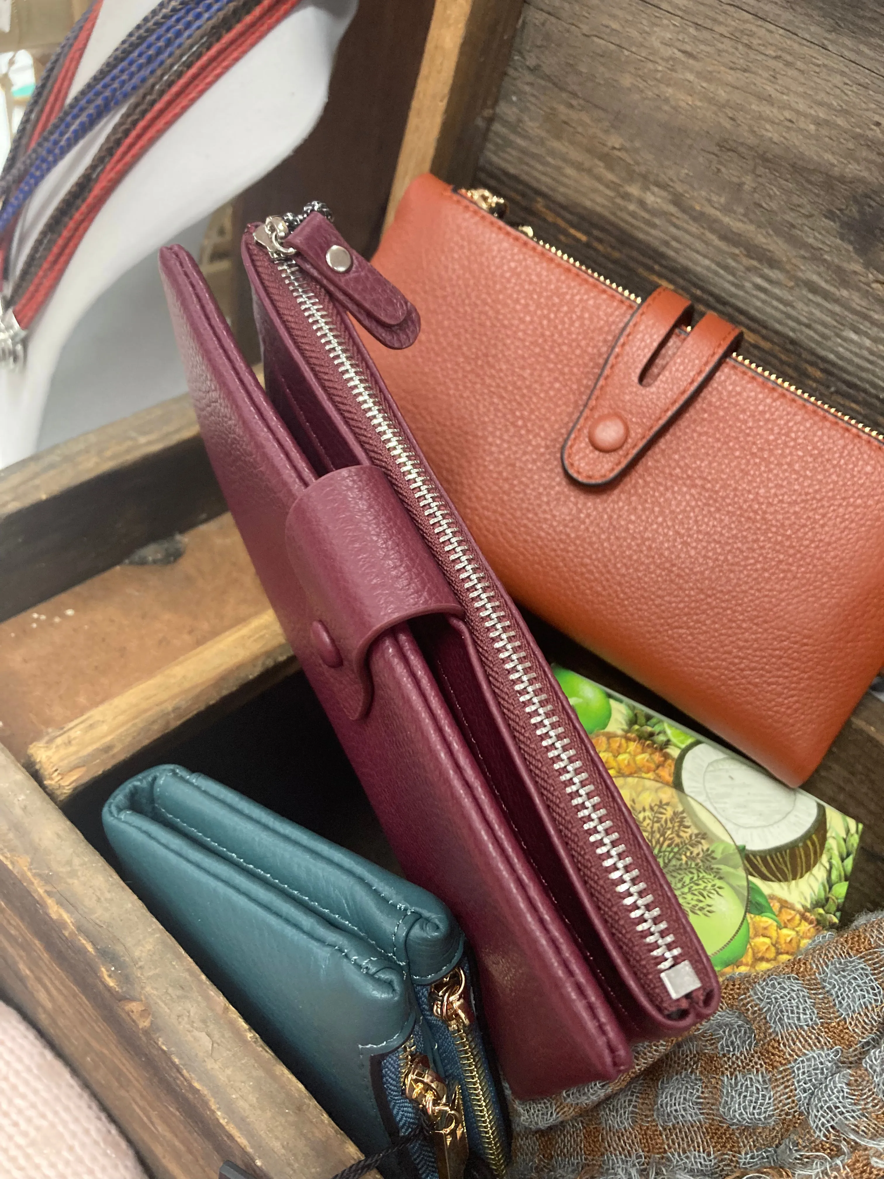 Winifred Leather Wallet In Burgandy