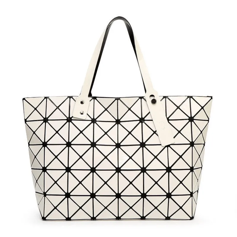 Women Bag Lady Geometry Package Sequins Mirror Saser Plain Split Joint Mujer Shoulder Bags Large Top Handle Tote