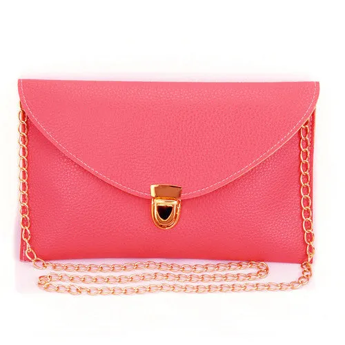 Women Clutch Bags Fashion Chain Envelope Candy Color Handbags Small Shoulder Bag Casual