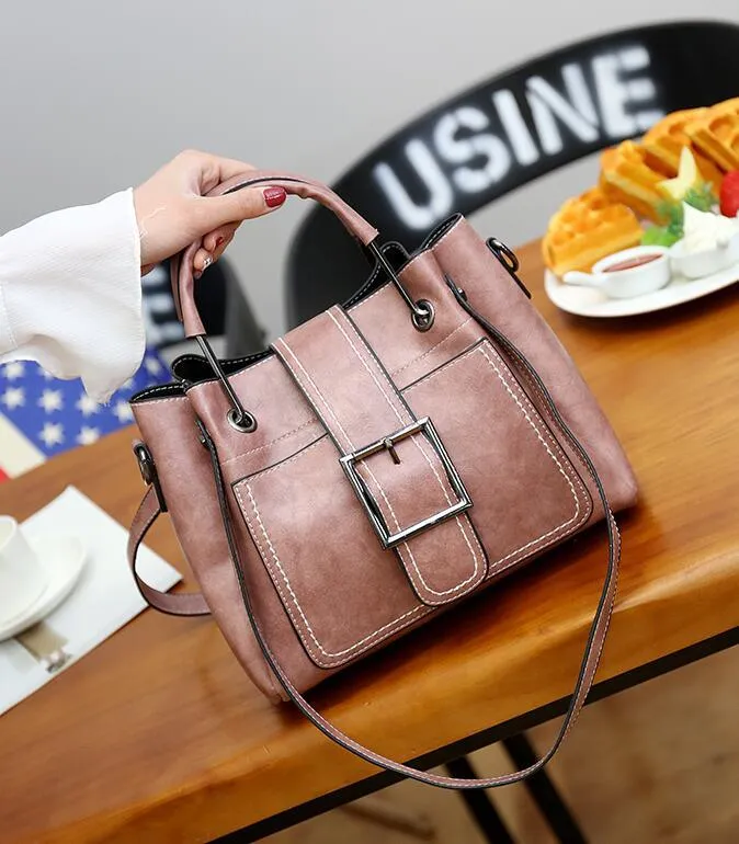 Women Handbag Ladies Soft Pu Leather Bag Pin Type