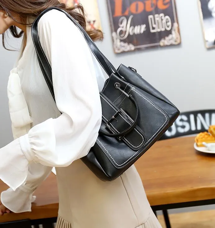 Women Handbag Ladies Soft Pu Leather Bag Pin Type