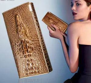 Women Wallet Female Coin Purses Holders Brand Genuine Leather 3D Embossing Alligator Ladies Crocodile Long Clutch Wallets