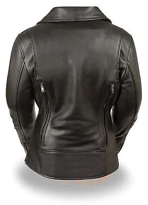 WOMEN'S MOTORCYCLE FITTED BELTLESS M/C POLICE JACKET LONG LENGTH VENTED