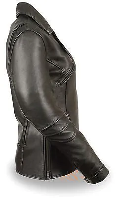 WOMEN'S MOTORCYCLE FITTED BELTLESS M/C POLICE JACKET LONG LENGTH VENTED