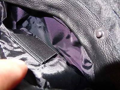 WOMEN'S MOTORCYCLE RIDING BLK LEATHER JACKET W/ STUD & WINGS AND 2 GUNPOCKETS