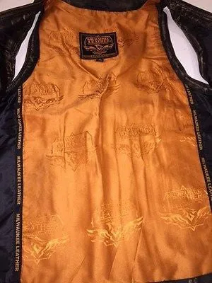 WOMEN'S MOTORCYCLRIDERS BUTTERSOFT BLK LEATHER VEST W/SIDE LACES W/2 GUN POCKETS
