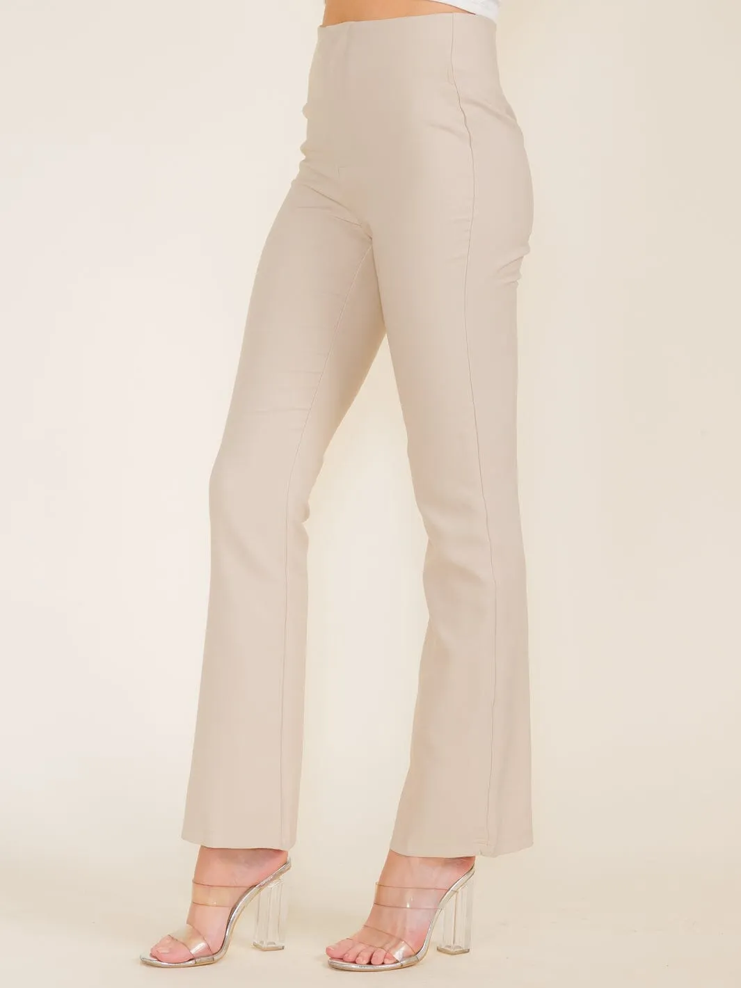 WOMEN'S ZIPPER CLOSURE WIDE LEG PANTS