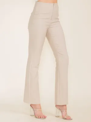 WOMEN'S ZIPPER CLOSURE WIDE LEG PANTS