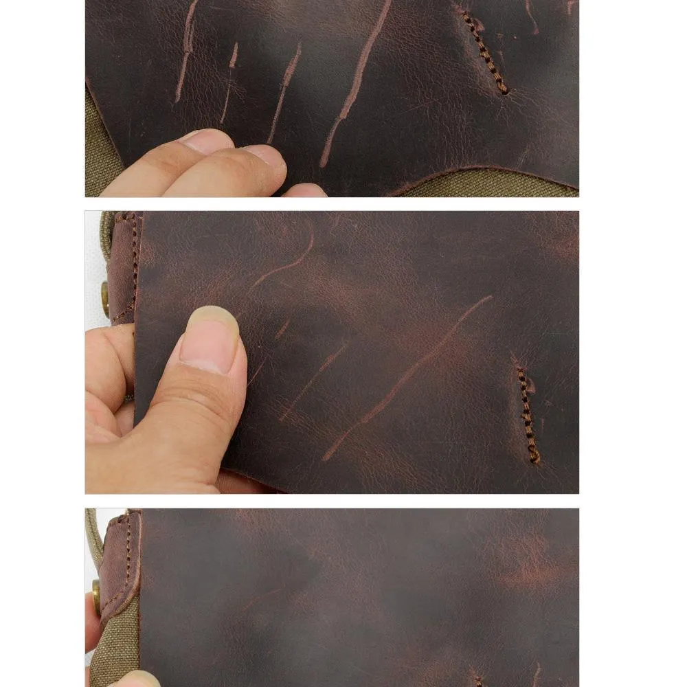 Woosir Vintage Leather Briefcase Backpack Convertible