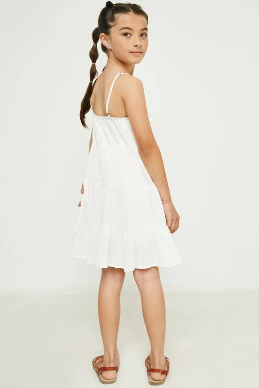 Youth Lace Bodice Tiered Tank Dress
