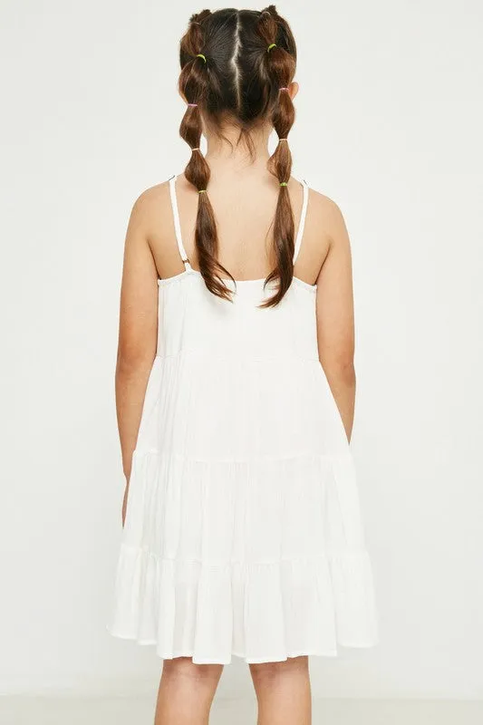 Youth Lace Bodice Tiered Tank Dress