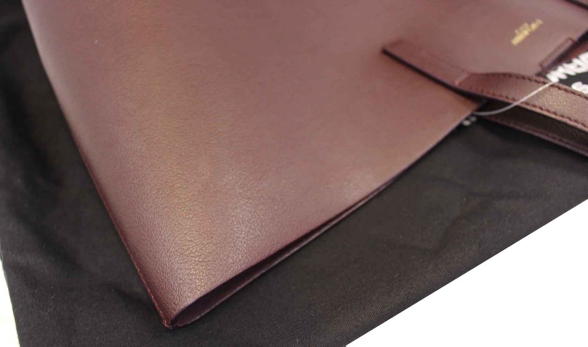 YVES Saint Laurent Black Leather East West Shopping Tote Bag