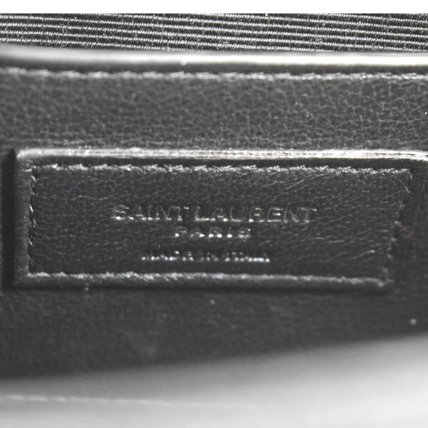 YVES SAINT LAURENT Grain De Poudre Embossed Leather Crossbody Chain Bag Black
