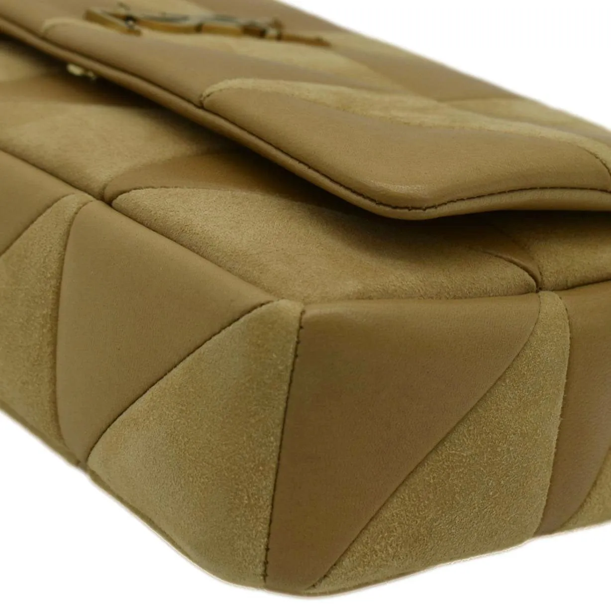 YVES SAINT LAURENT Jamie Suede Leather Shoulder Bag Cream